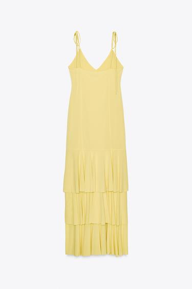 MIDI RUFFLE DRESS - Yellow by Zara - Image 5
