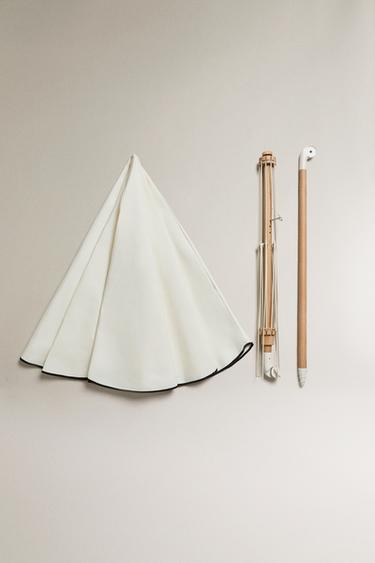 PARASOL DE PLAGE BORD CONTRASTANT (ø 160CM) - Écru de Zara - Image 4