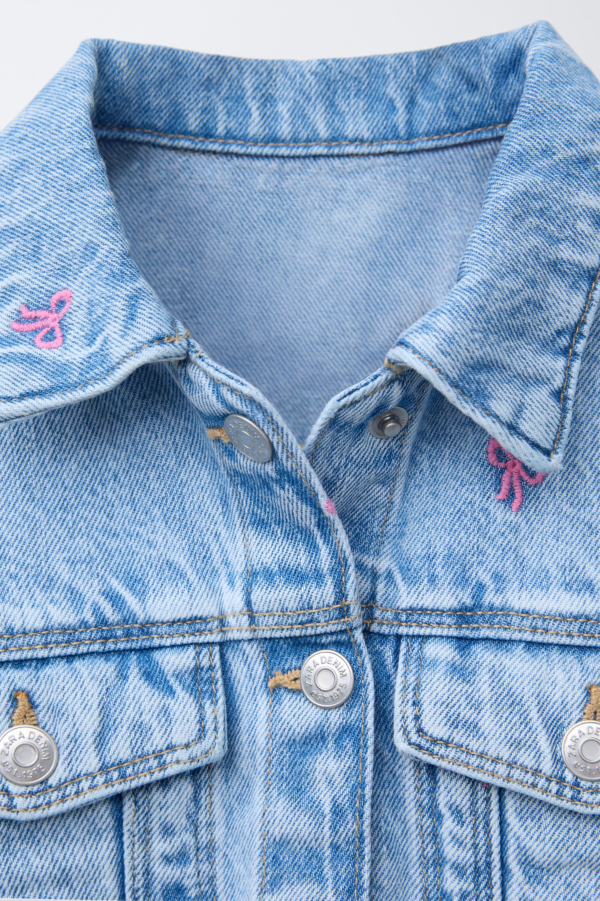 BOW DENIM OVERSHIRT - Light blue | ZARA United States BOW DENIM OVERSHIRT - Light blue | ZARA United States