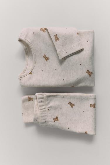BEAR BODYSUIT AND LEGGINGS SET - Ecru / Marl by Zara