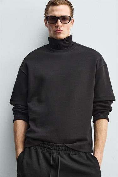 SUDADERA RELAXED FIT INTERLOCK - Negro de Zara