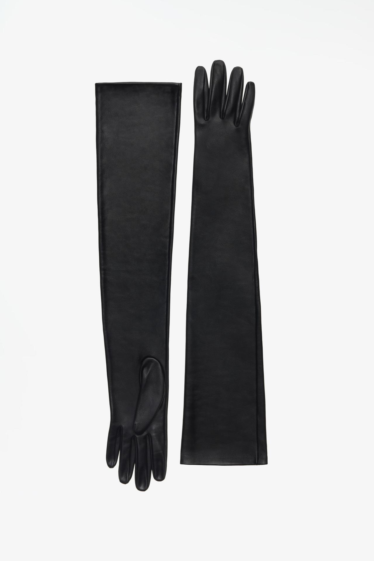 LIMITED EDITION 100% LEATHER LONG GLOVES — Black