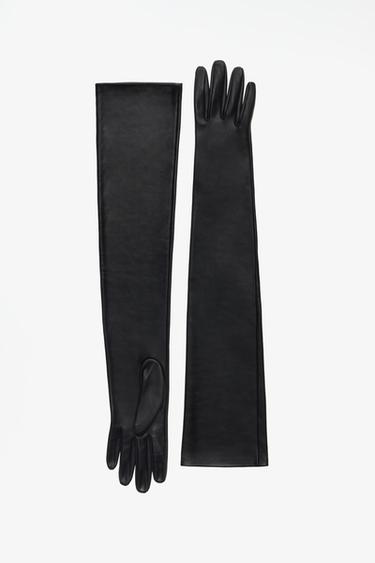 LIMITED EDITION 100% LEATHER LONG GLOVES — Black 1