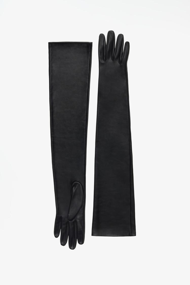 LIMITED EDITION 100% LEATHER LONG GLOVES — Black