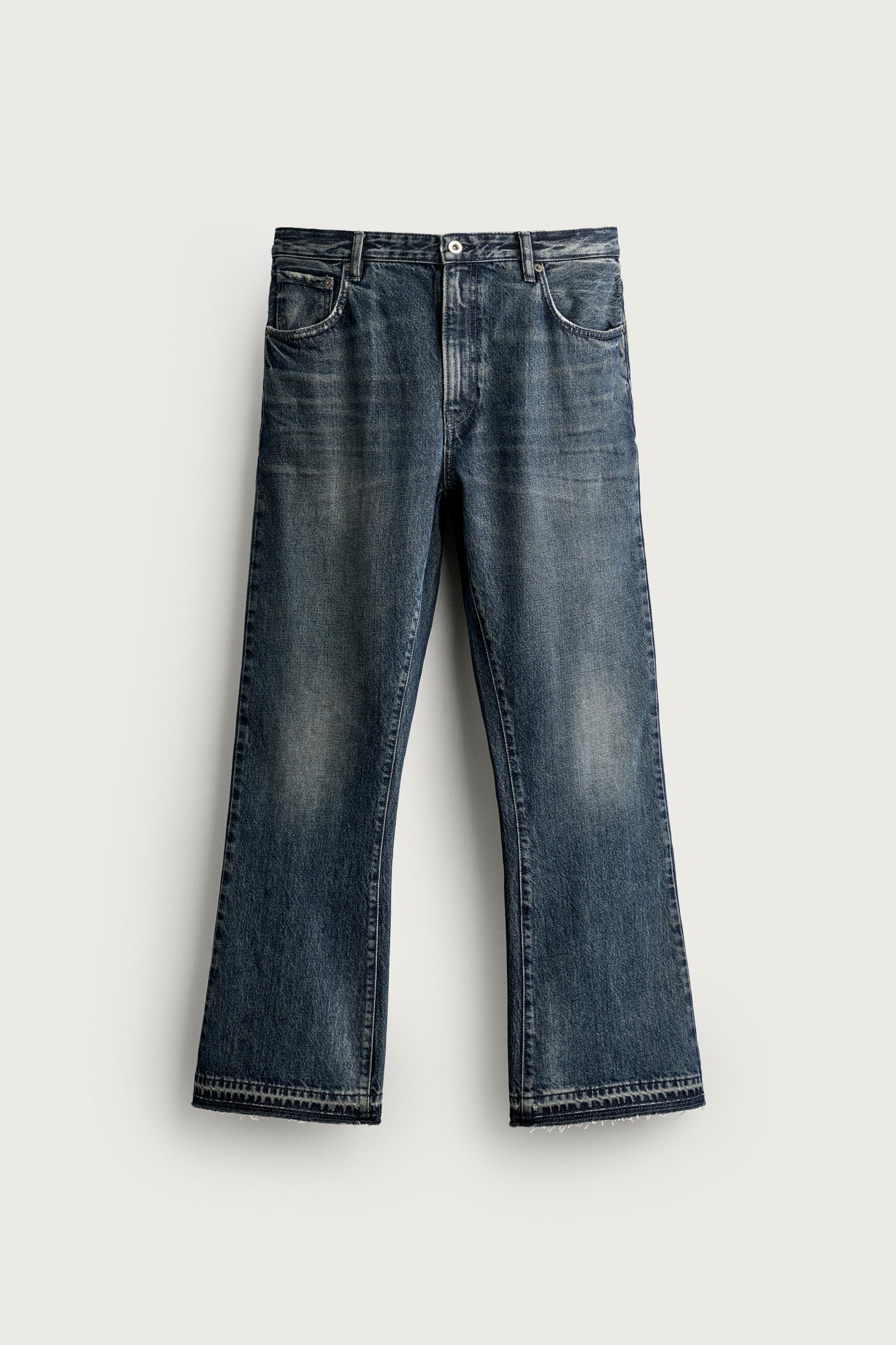 Мужские джинсы Zara CONTRASTING POCKET FLARE JEANS — фото 7