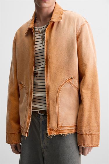 FADED JACKET WITH POCKETS - Orange by Zara - Image 5