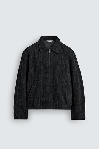 Zara ABSTRACT JACQUARD JACKET - Blue
