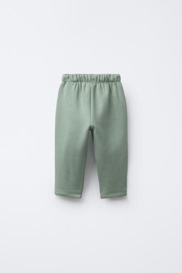 PANTALON MOLLETON À POCHES IMPRIMÉ - vert délavé de Zara - Image 1