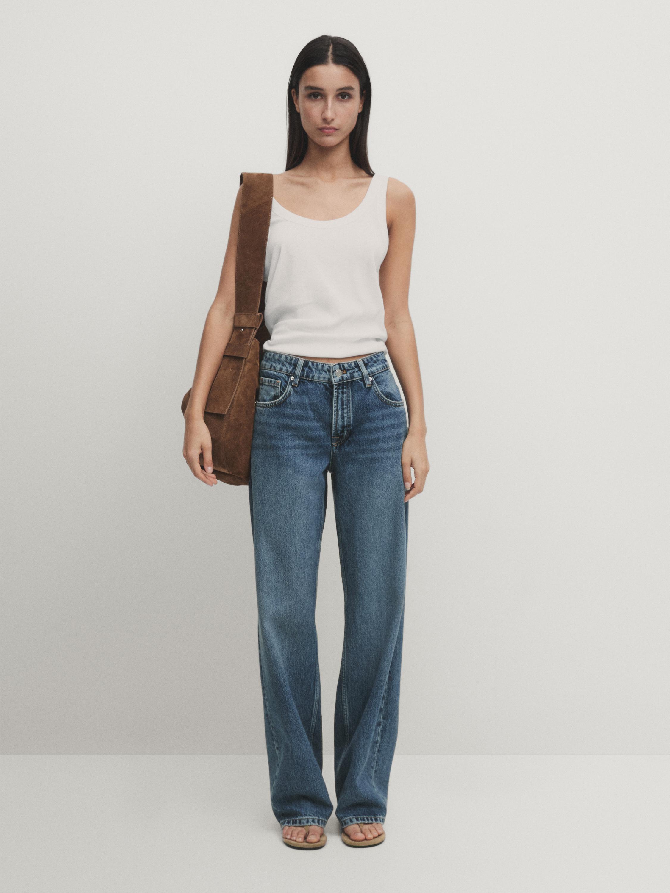 Straight fit low-rise jeans
