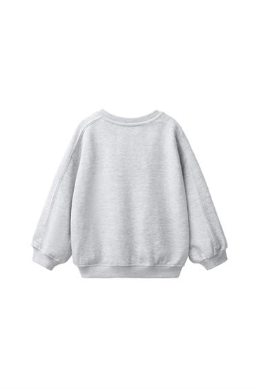 BEAR EMBROIDERED SWEATSHIRT — Gray marl 2
