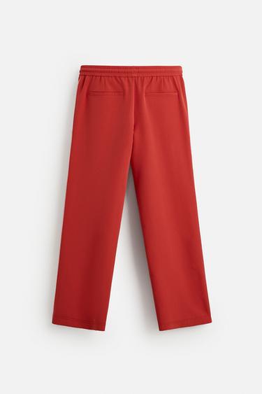 RELAXED FIT TROUSERS WITH CONTRAST TAPING - Red by Zara - Image 6