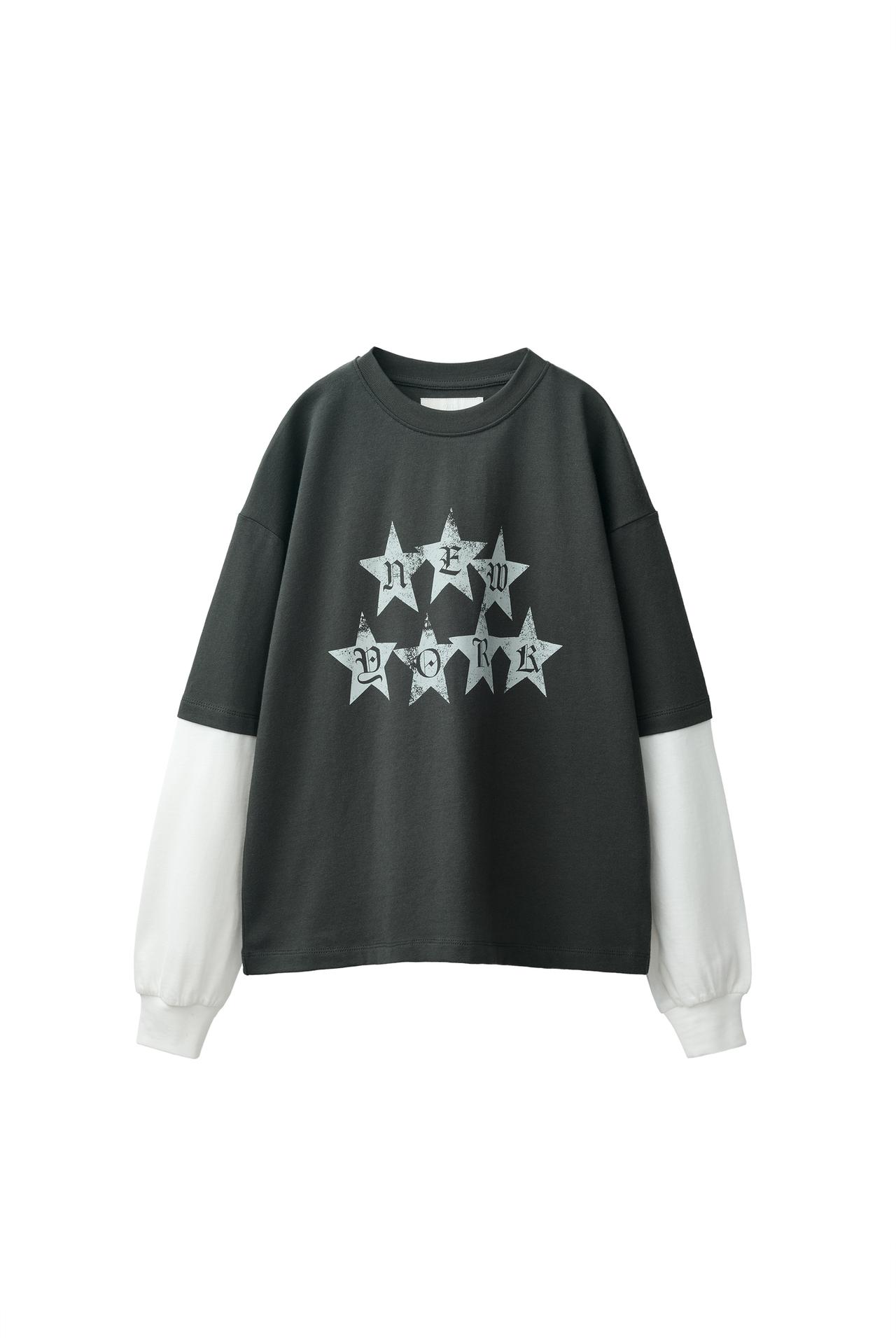 DOUBLE SLEEVE PRINTED T-SHIRT