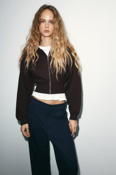 PANTALON BALLOON À RAYURES - Bleu marine de Zara - Image 2