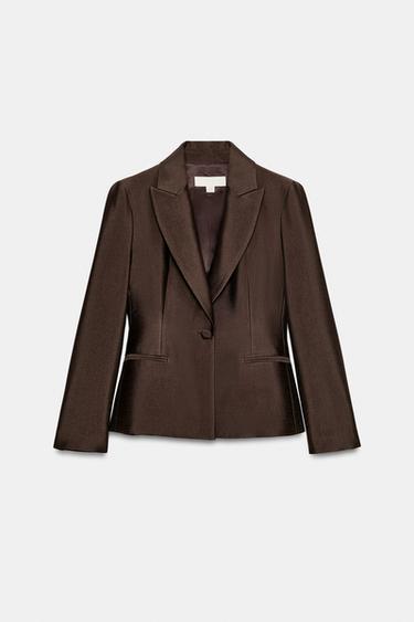 BLAZER AJUSTÉE SATINÉE - Marron de Zara - Image 6