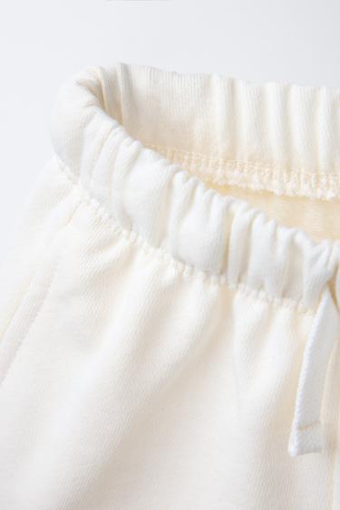 PLUSH JERSEY BERMUDAS WITH SLOGAN - Ecru by Zara - Image 2