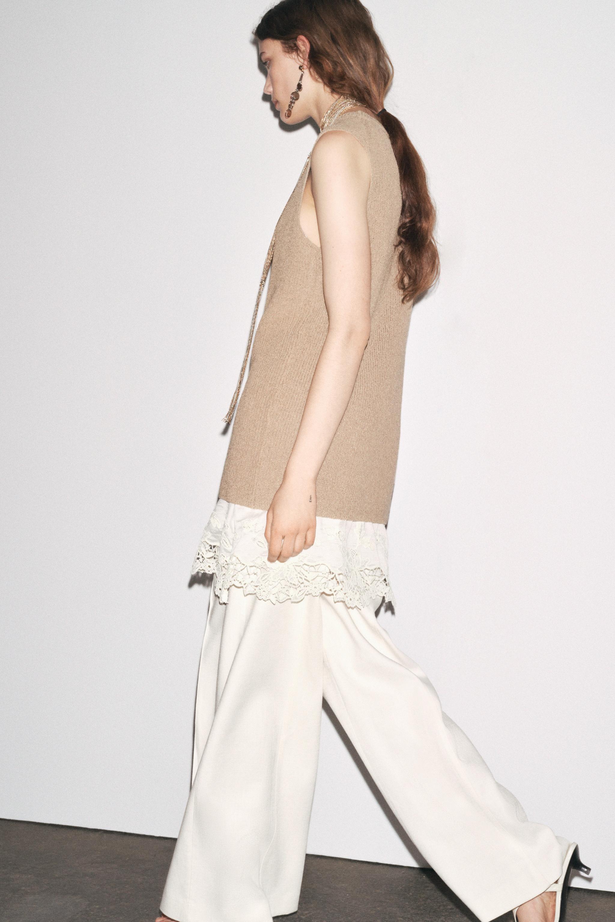 COMBINATION KNIT DRESS - Sand | ZARA United States COMBINATION KNIT DRESS - Sand | ZARA United States