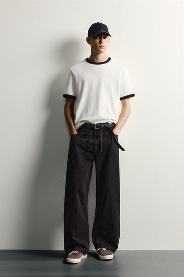 BARREL FIT DRAWSTRING TROUSERS - Black by Zara