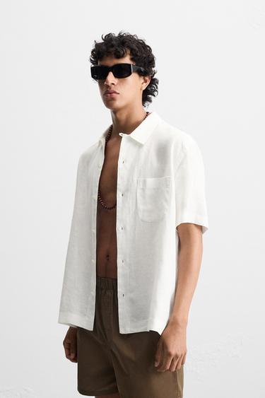CAMICIA 100% LINO - Bianco di Zara