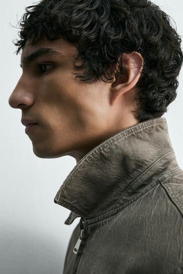 WASHED COTTON JACKET - Light green by Zara