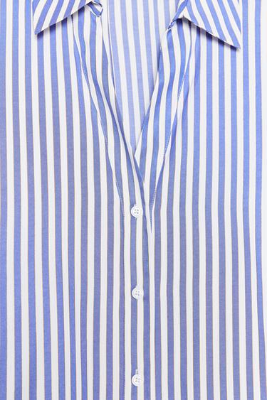 STRIPED SHIRT WITH WIDE SLEEVES AND METALLIC THREAD - Blue/White by Zara - Image 9