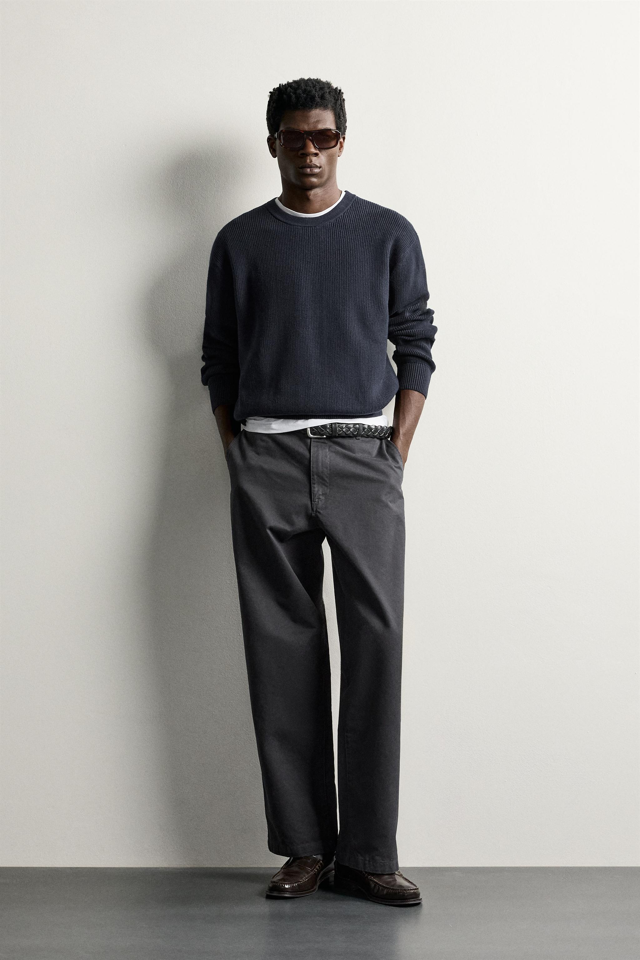 Zara REGULAR FIT TERS ÖRGÜ KAZAK