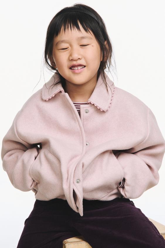 CHAMARRA BOMBER ONDULINAS - Rosa de Zara - Imagen 0
