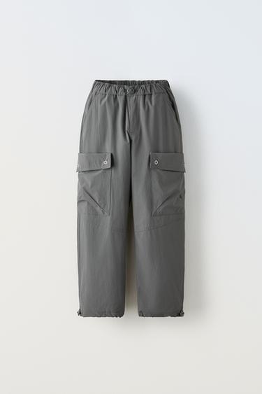 КОСТЮМНЫЕ БРЮКИ SLIM ИЗ РЕЛЬЕФНОЙ ТКАНИ — АНТРАЦИТОВО-СЕРЫЙ от Zara — изображение 0