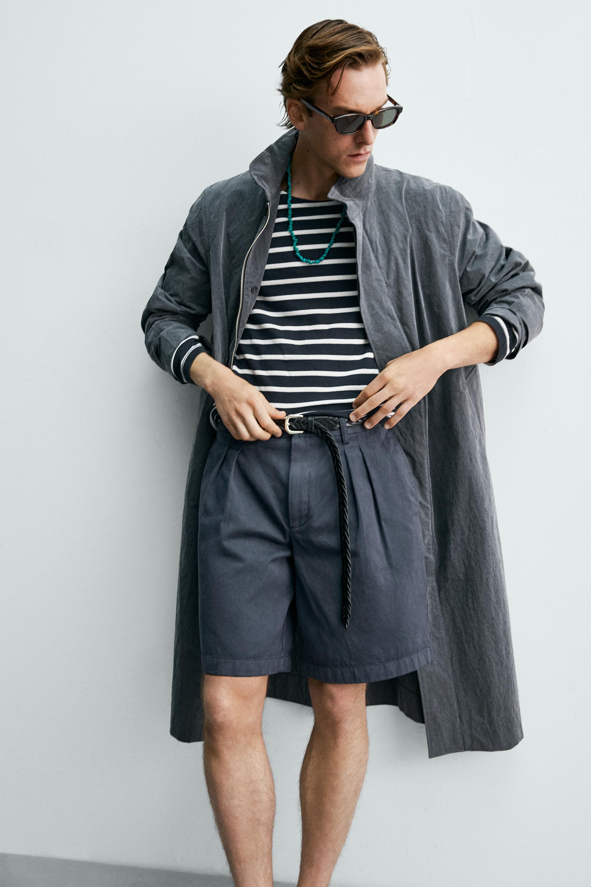 AARON LEVINE X ZARA RELAXED FIT PLEATED SHORTS
