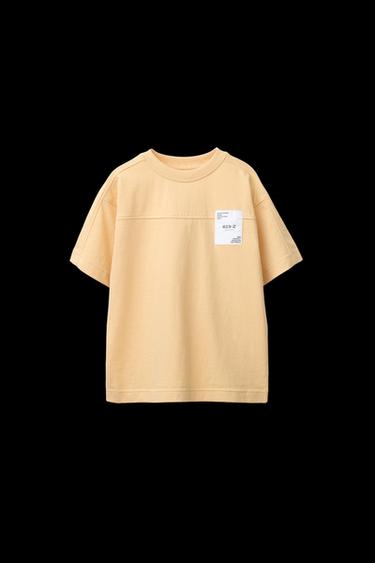 CAMISETA JOGGING ETIQUETA - Naranja claro de Zara - Imagen 0