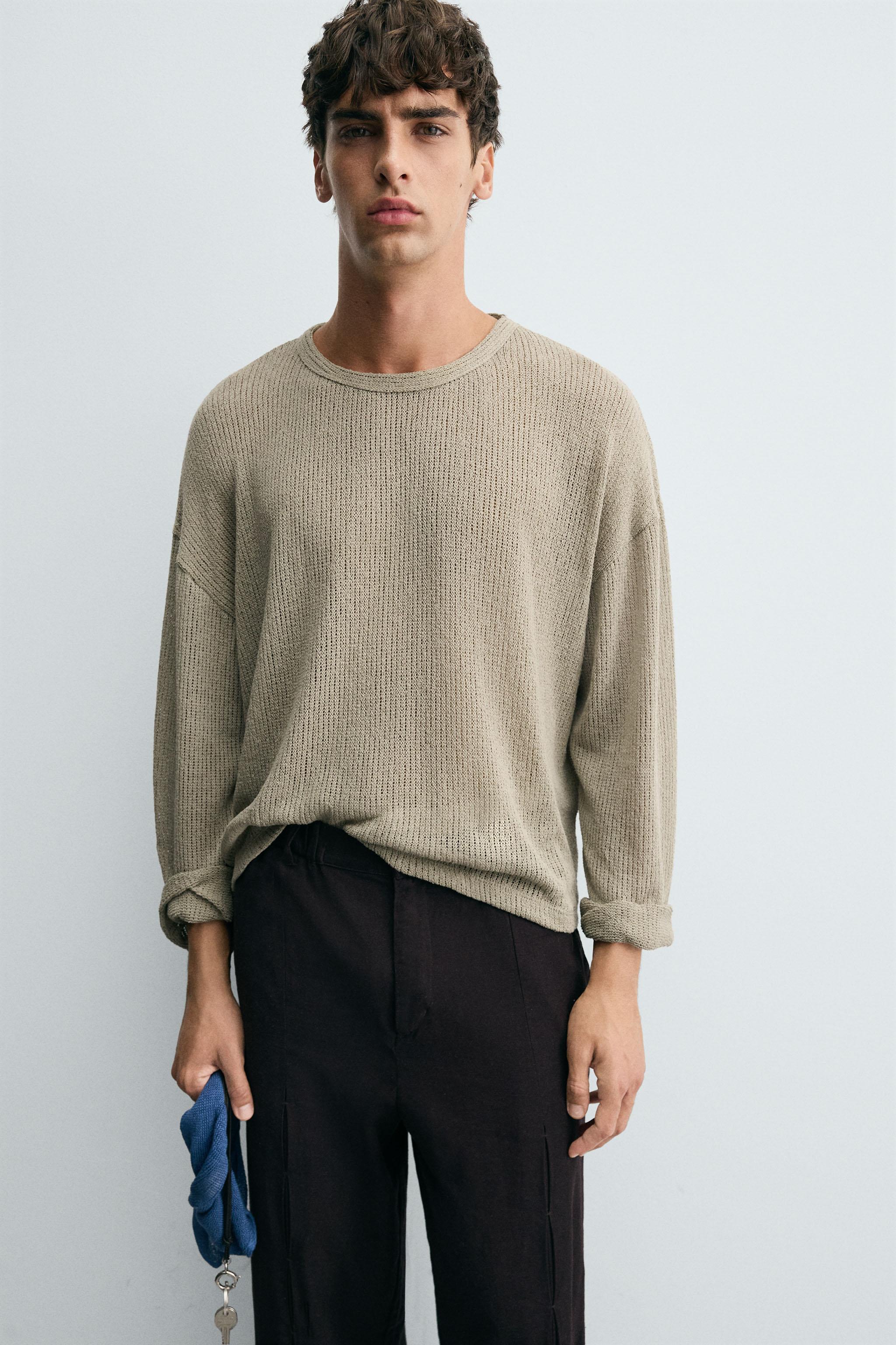 OPENWORK TEXTURED T-SHIRT - Brown / Taupe | ZARA United States