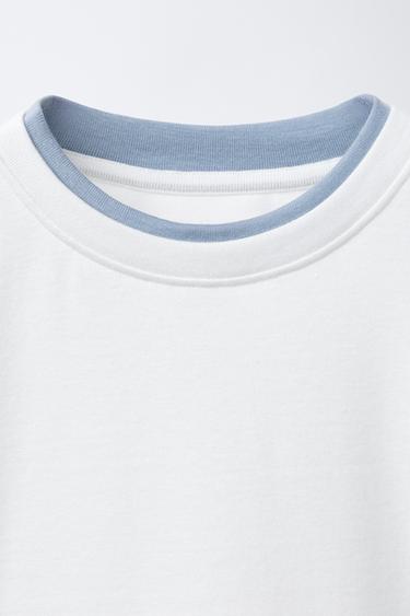 DOUBLE T-SHIRT WITH MODAL - White by Zara - Image 2