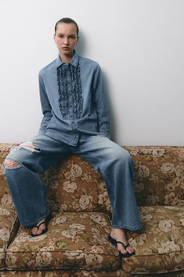ZW COLLECTION DENIM SHIRT - Blue by Zara