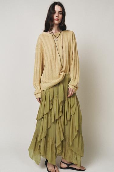 ZW COLLECTION RUFFLED SKIRT - Olive green by Zara - Image 6