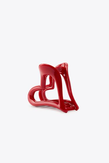 HEART SHEEPSKIN CLIP - Red by Zara - Image 2