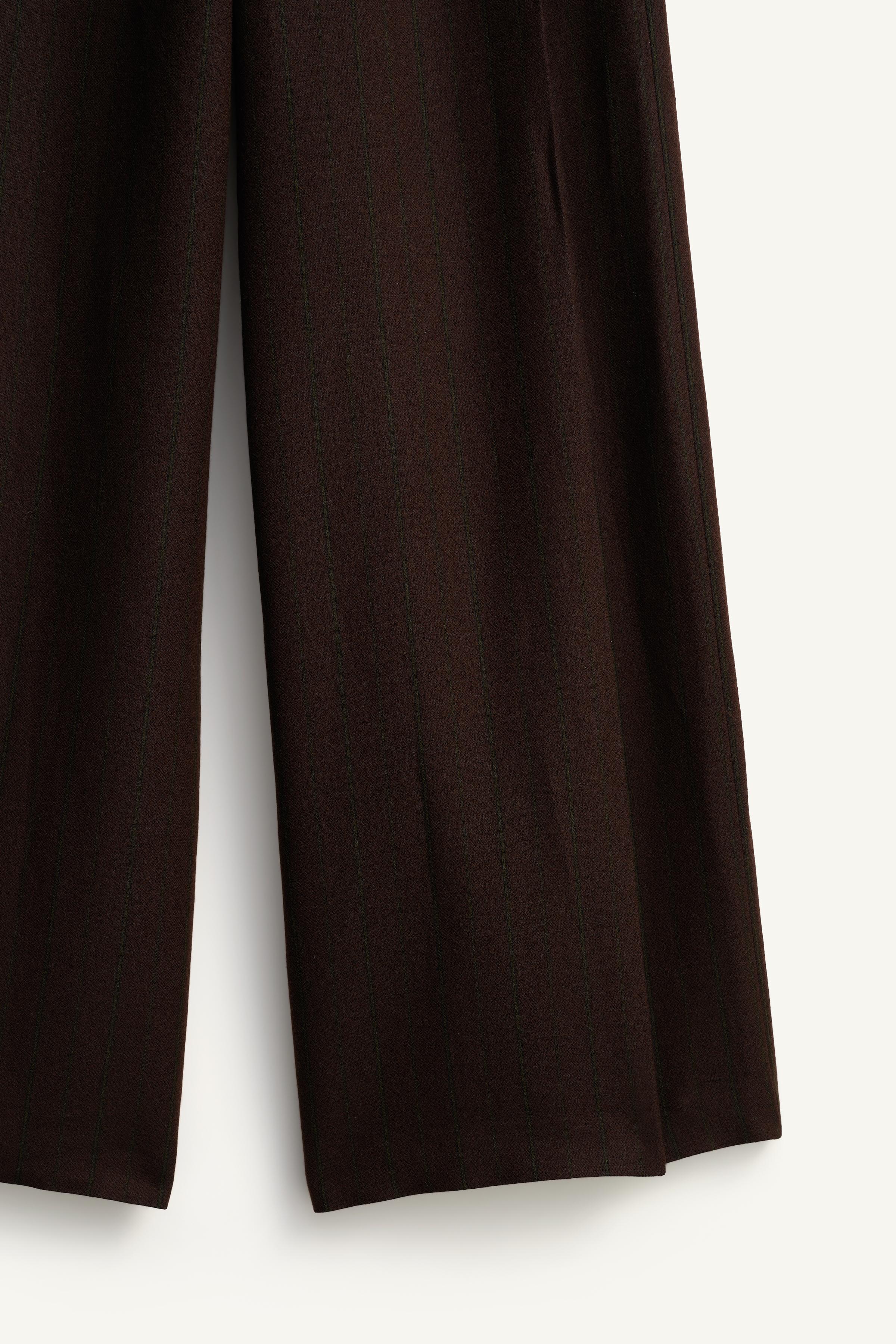 LIMITED EDITION STRIPED WIDE-LEG PLEATED PANTS