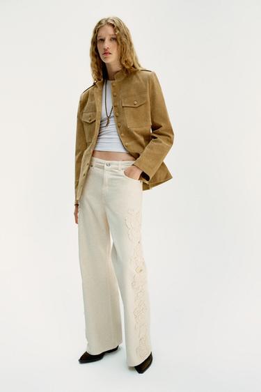 100% LEATHER JACKET WITH COVERED BUTTONS - camel by Zara