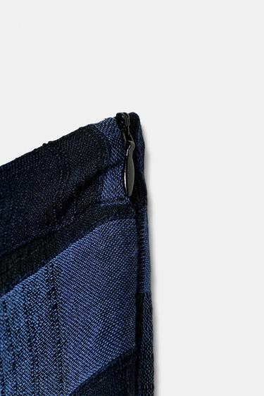 JUPE MI-LONGUE À CARREAUX - Bleu / Bleu marine de Zara - Image 7