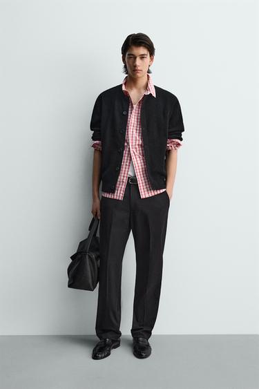 Zara 結構雪尼爾開襟衫 - 黑色