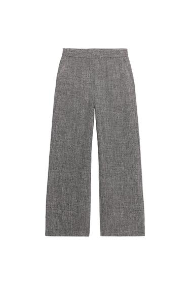 PANTALÓN PIERNA ANCHA - gris antracita de Zara