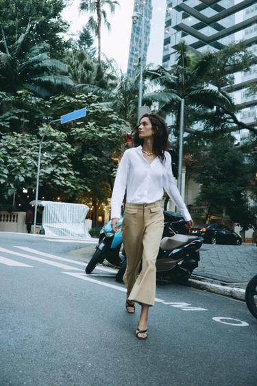 Zara POCKET CULOTTES - Light camel