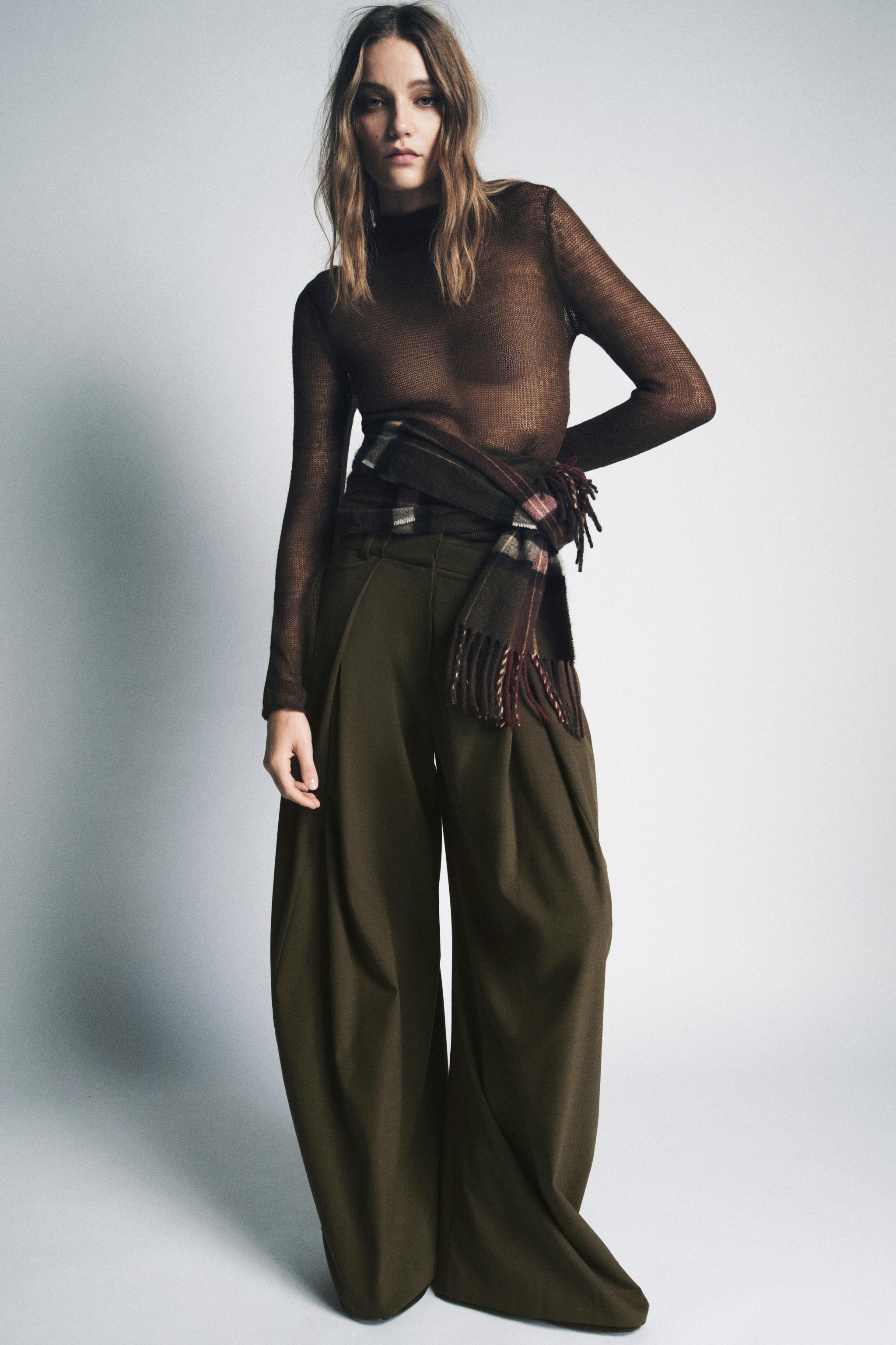 PANTALON VOLUMINEUX À PINCES ZW COLLECTION