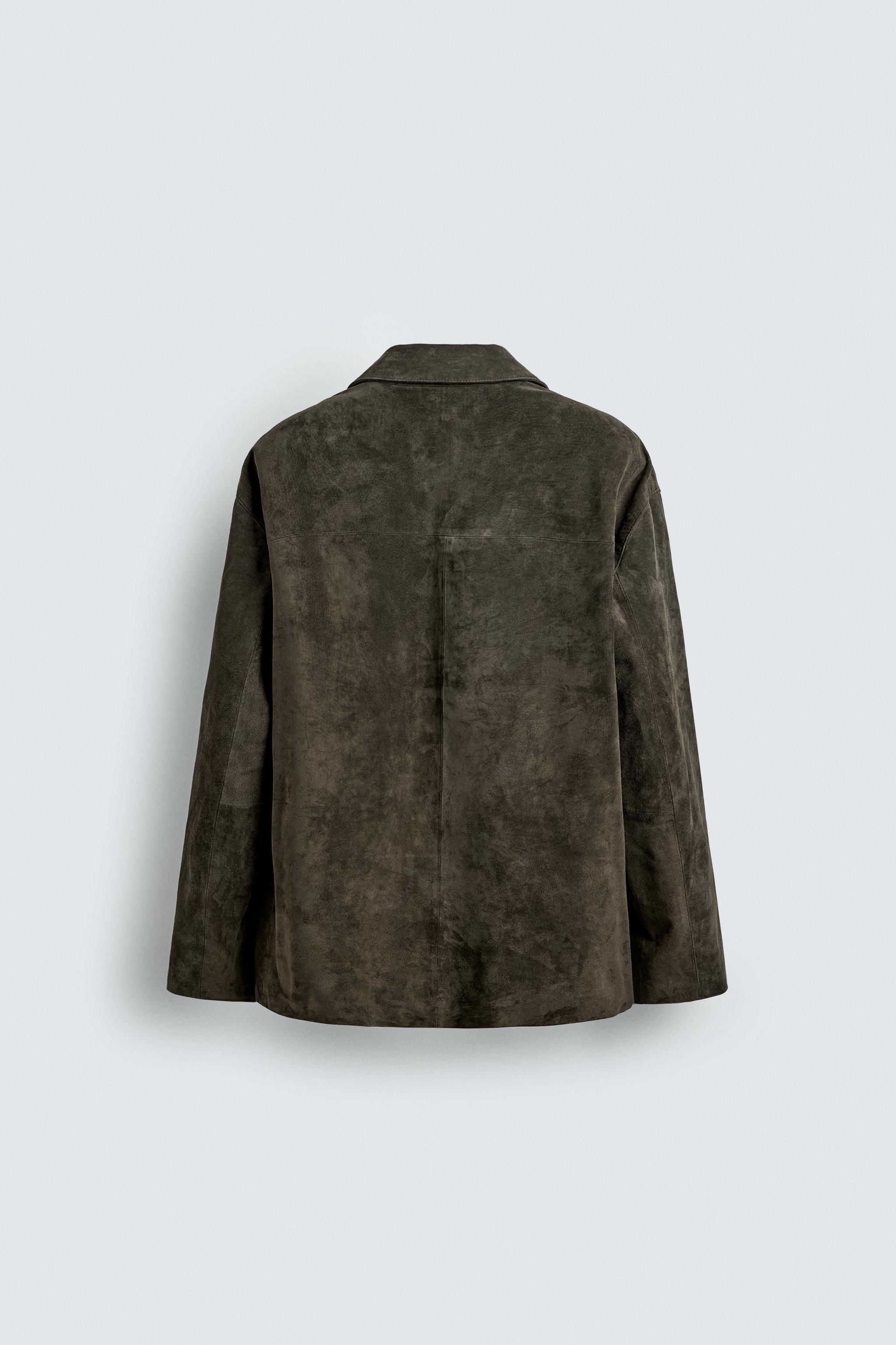 ８*８様 【定価5万円】ZARA ORIGINSスエードレザージャケット M(4 ORIGINS スエードレザーブレザー - モールグレー | ZARA Japan / 日本