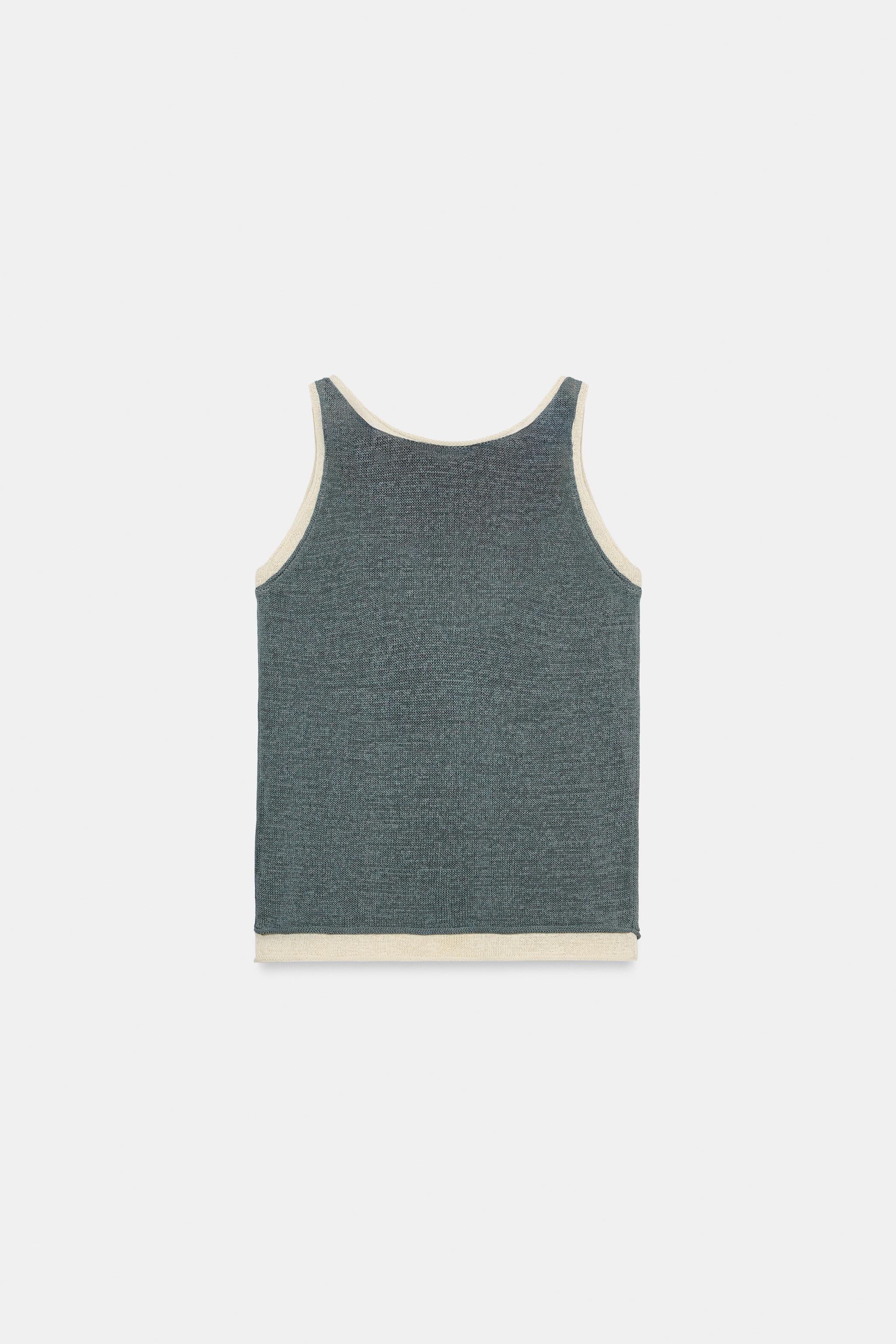 Zara KONTRAST DETAYLI TRİKO TOP görsel 5