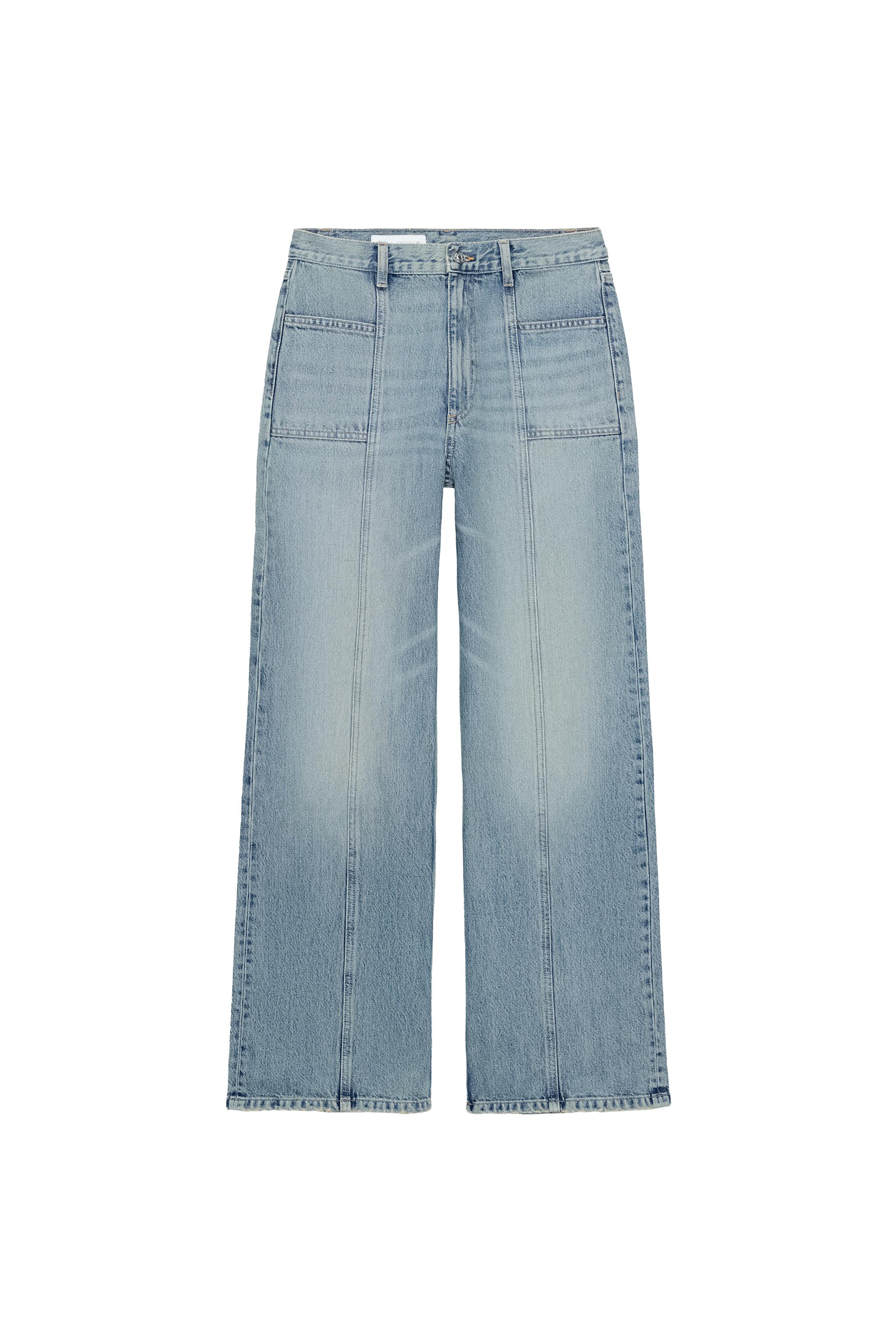 ジーナ JEANS DE CINTURA ALTA COM COSTURA FRONTAL - Azul-claro | ZARA Brasil