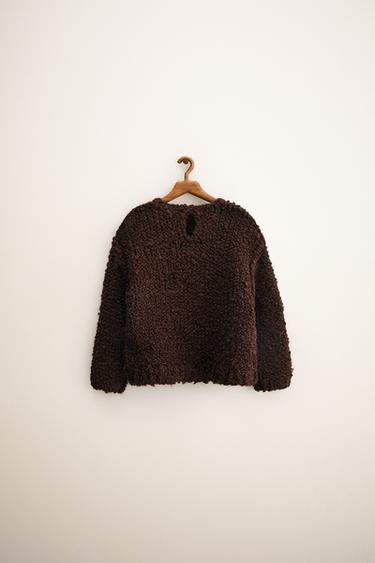 ZARA TIMELESS - EMBROIDERED WOOL KNIT JUMPER - Chocolate by Zara