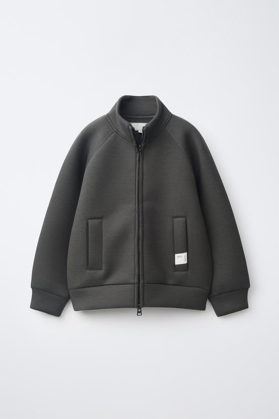SUDADERA CREMALLERA NEOPRENO - Khaki oscuro de Zara - Imagen 0