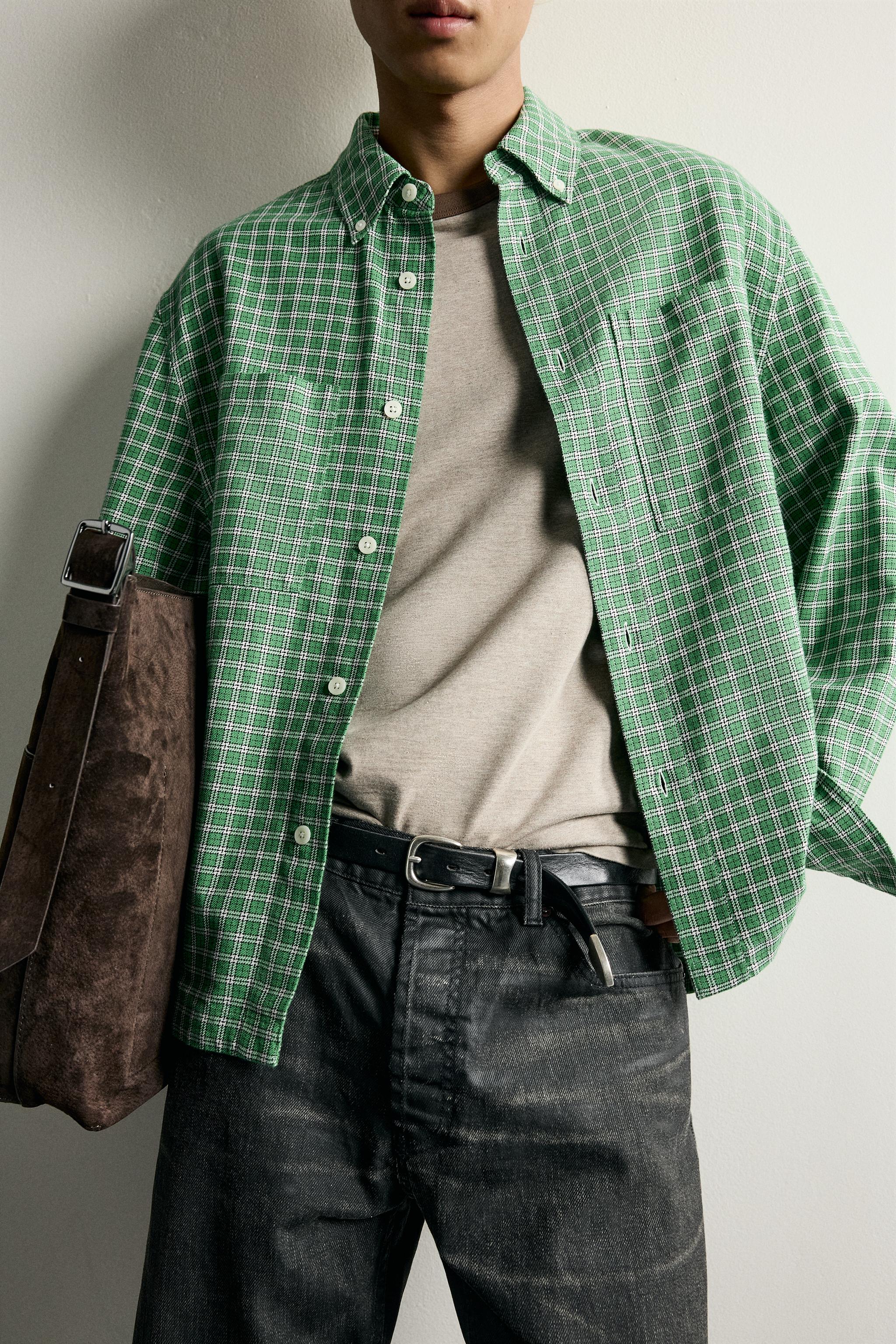 RELAXED FIT PLAID SHIRT
