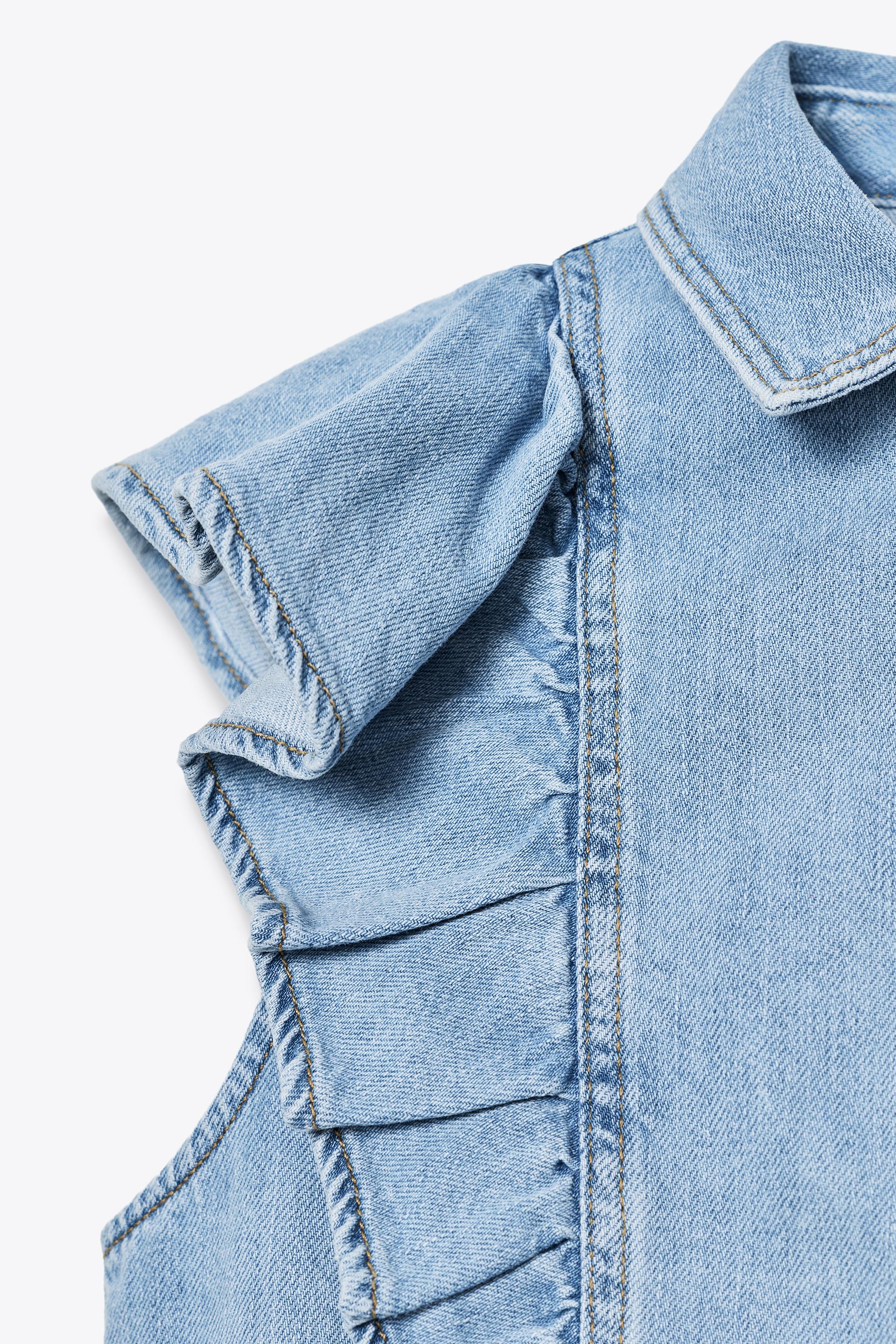 CHEMISE Z1975 EN JEAN À VOLANTS