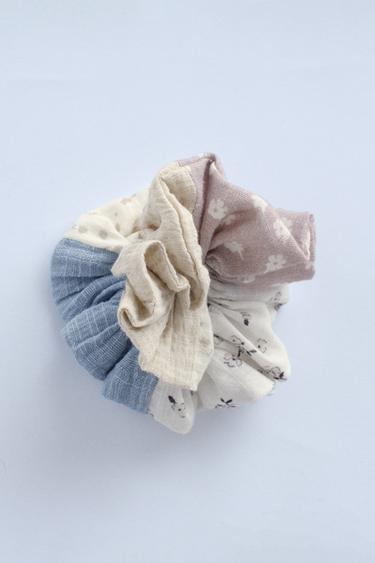 TIMELESZ - PATCHWORK SCRUNCHIE - Light beige by Zara - Image 1