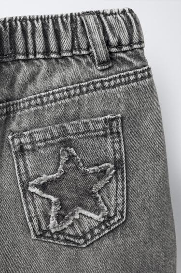 JEAN LARGE À POCHES ÉTOILE - Gris de Zara - Image 3